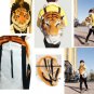 Large Orange Plush Tiger Head Backpack Unisex