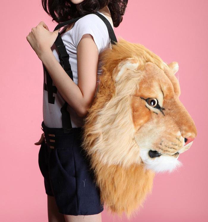 lion plush backpack