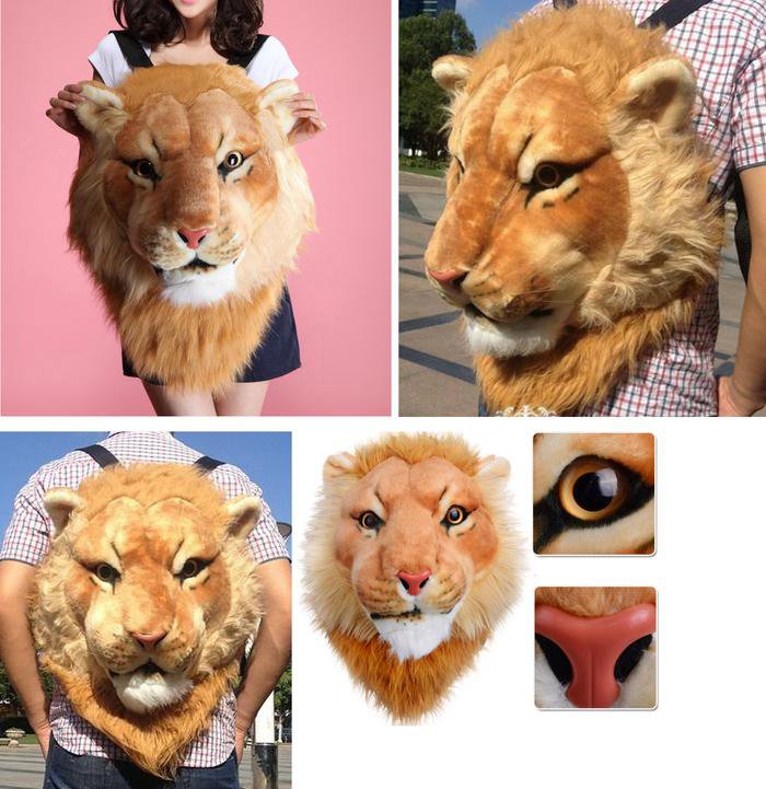 lion plush backpack