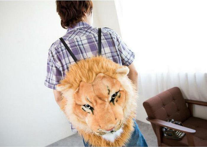 lion plush backpack