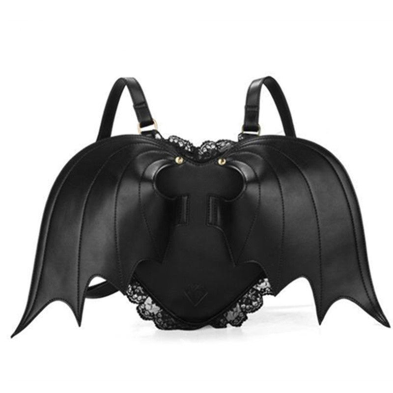 Bat/Devil Wing Heart Shaped Lace Backpack