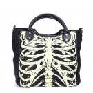 Skeleton Rib Cage Black & White Gothic Handbag