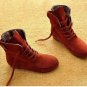 Flat Lace-Up Faux Suede Ankle Boots