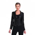 Button Closure Liquid Leather Blazer