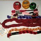 Lot of 10 Skeins Floss Thread Great Colors Anchor DMC and 2 Silk Yarn 100% Tussa