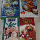 Lot of 4 New Unopened VHS Tapes Air Bud Shaggy Dog Grinch Christmas Muppets