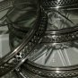 10 WEBSTER COASTERS Sterling Rim Etched Crystal Star 3 1/8" VINTAGE BARWEAR