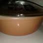 Vintage Pyrex? Fireking? Casserole Dish w Clear Glass w Gold Flowers FANCY