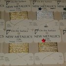 Lot of 8 Mettalic Polyester 2 ply Yarn Sample cards 5 yards each Gold Silver