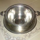 VINTAGE WILCOX I.S. BRANDON HALL QUADRUPLE SILVERPLATE CANDY DISH W/SAUCER 2 Pcs