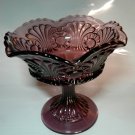 Vintage Fenton Amethyst Purple Scroll and Eye Pedestal Bowl from 1975