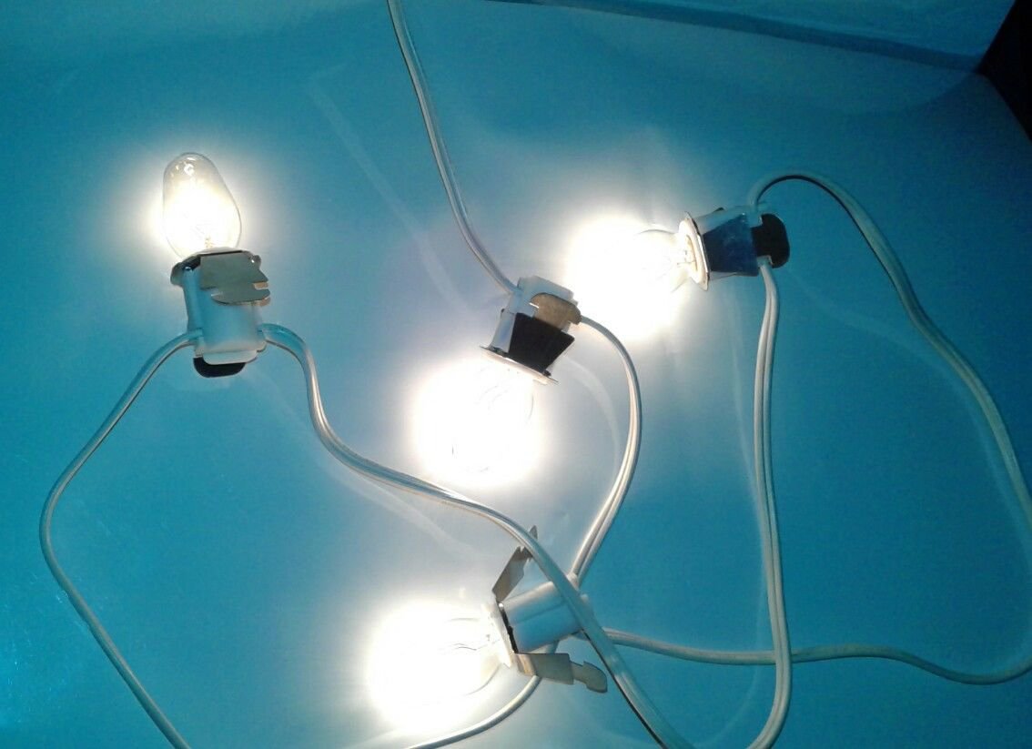 4 Light Clip Cord for Decorating During the Holidays.Houses Pumpkins Candles HTF