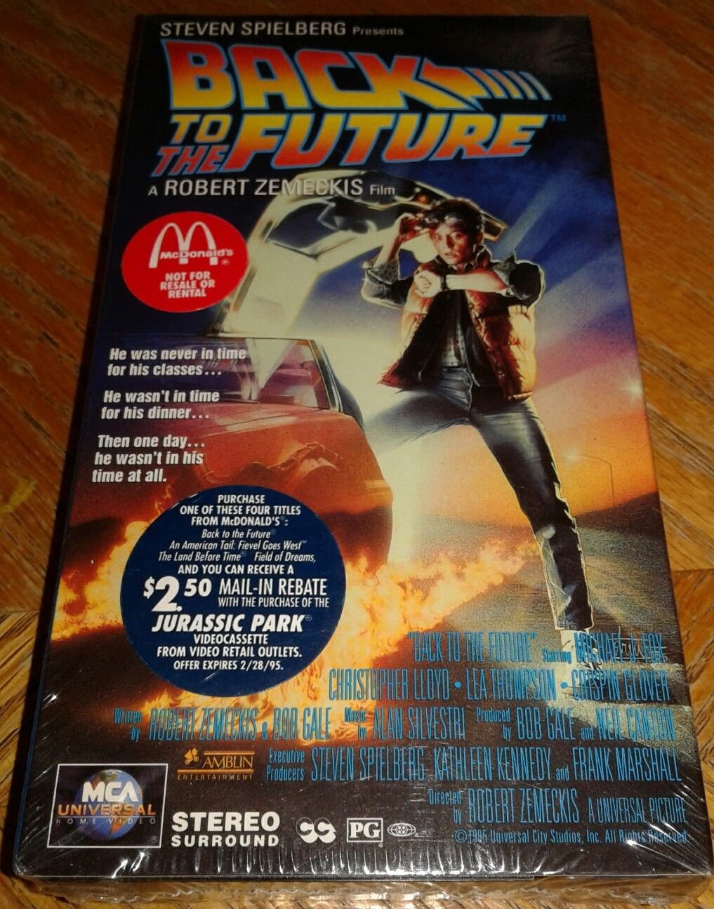 Back to the Future VHS Video Tape ~McDonalds Promo Brand New Sealed Michael Fox