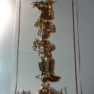 Vintage Golden with Crystals Button Covers Horses Saddles Western Boots