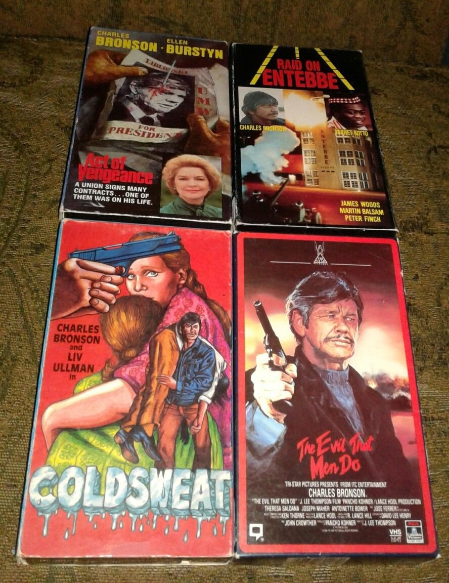 4 CHARLES BRONSON VHS COLDSWEAT EVIL MEN DO ACT OF VENGENCE RAID ON ENTEBEE