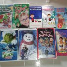 Fun Lot 9 Christmas Time Kids VHS Movies Grinch Muppets Charlie Brown Jack Frost