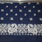 VTG BLUE PARIS COLORFAST USA Cotton Biker BANDANA Handkerchief 21X21 13960 #1
