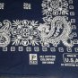 VTG BLUE PARIS COLORFAST USA Cotton Biker BANDANA Handkerchief 21X21 13960 #1