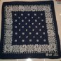 VTG BLUE PARIS COLORFAST USA Cotton Biker BANDANA Handkerchief 21X21 13960 #1