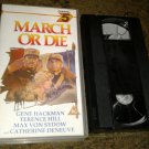 Super Rare!! "March or Die" VHS Gene Hackman and Terence Hill Hard Case!