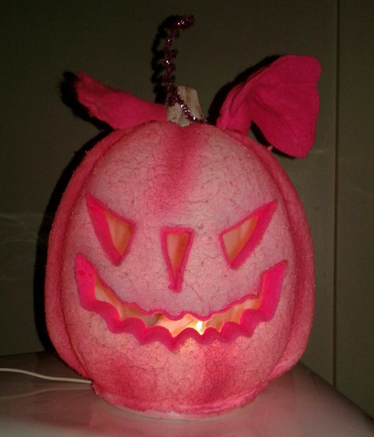 VINTAGE TRENDMASTERS JACK-O-LANTERN 13" Blowmold Fuzzy Feel RARE!!