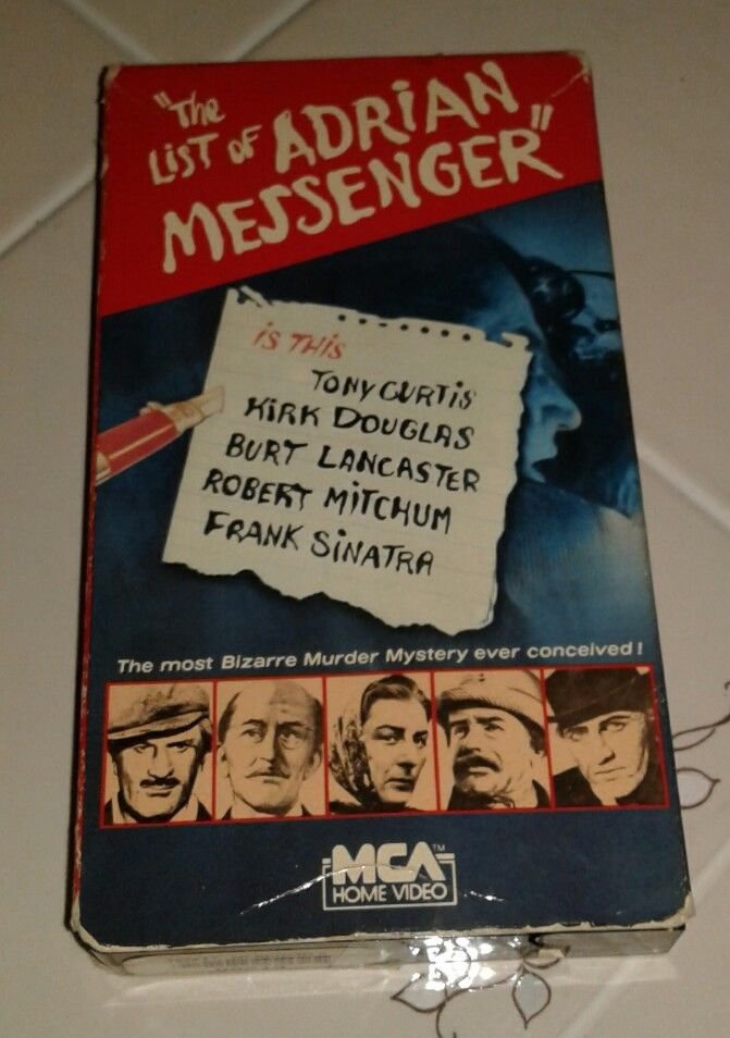 SUPER RARE VHS! "THE LIST OF ADRIAN MESSENGER" Kirk Douglas Frank Sinatra