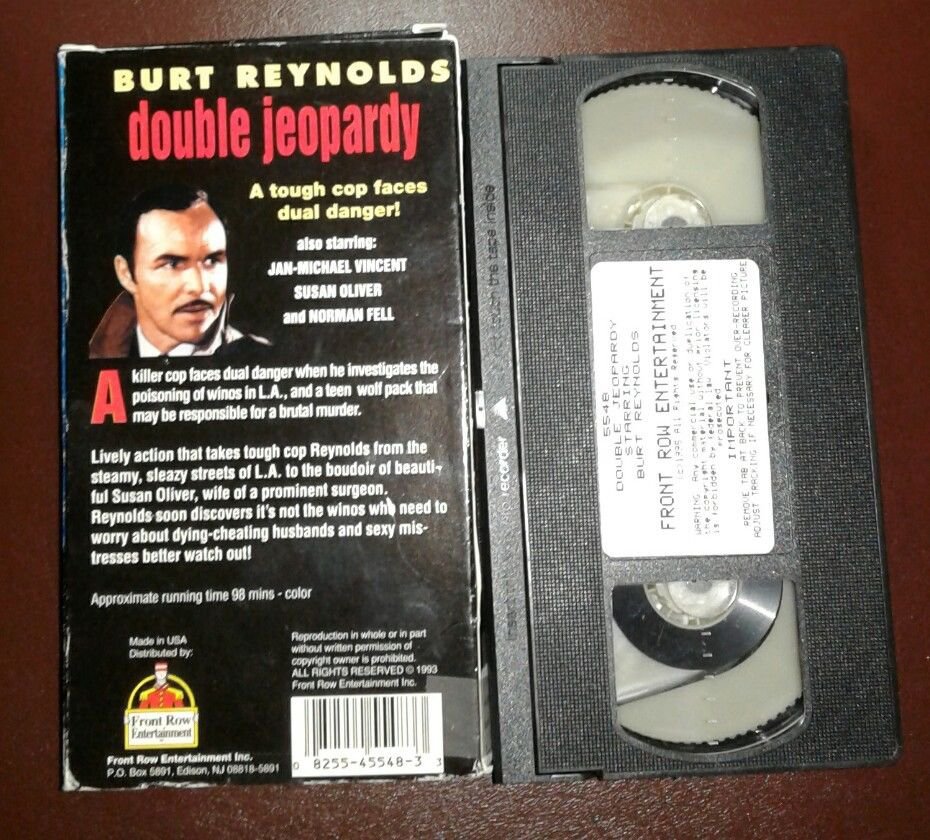 SUPER RARE!! DOUBLE JEOPARDY VHS Burt Reynolds Norman Fell NOT ON DVD!!