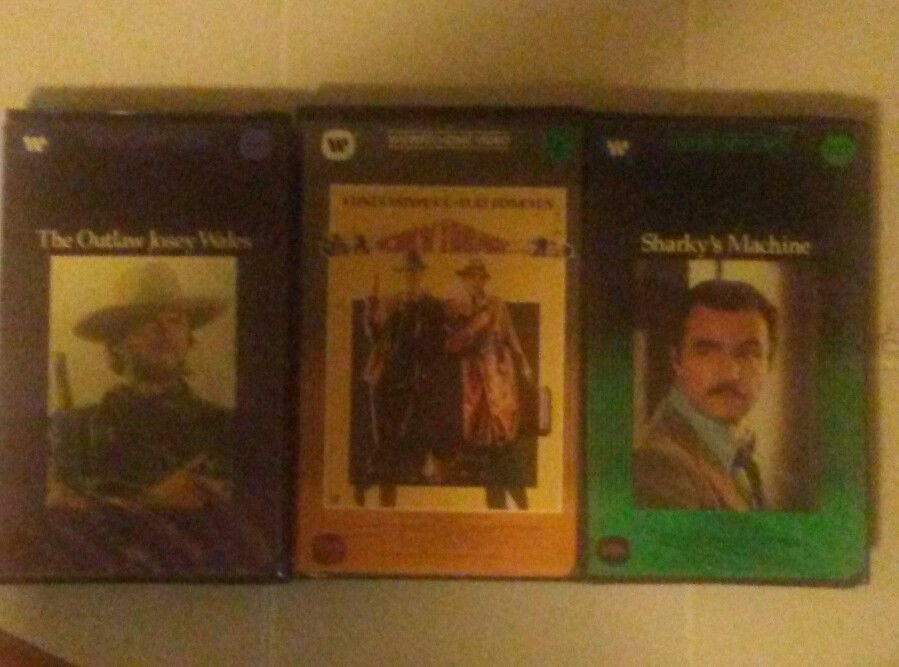 3 Original Warner Bro's Clam Shell VHS!! Clint and Burt- Old Skool Action!!