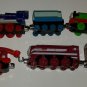 6 Genuine Thomas the Train Cars Percy Toby Edward Blue Engine James Red Caitlin