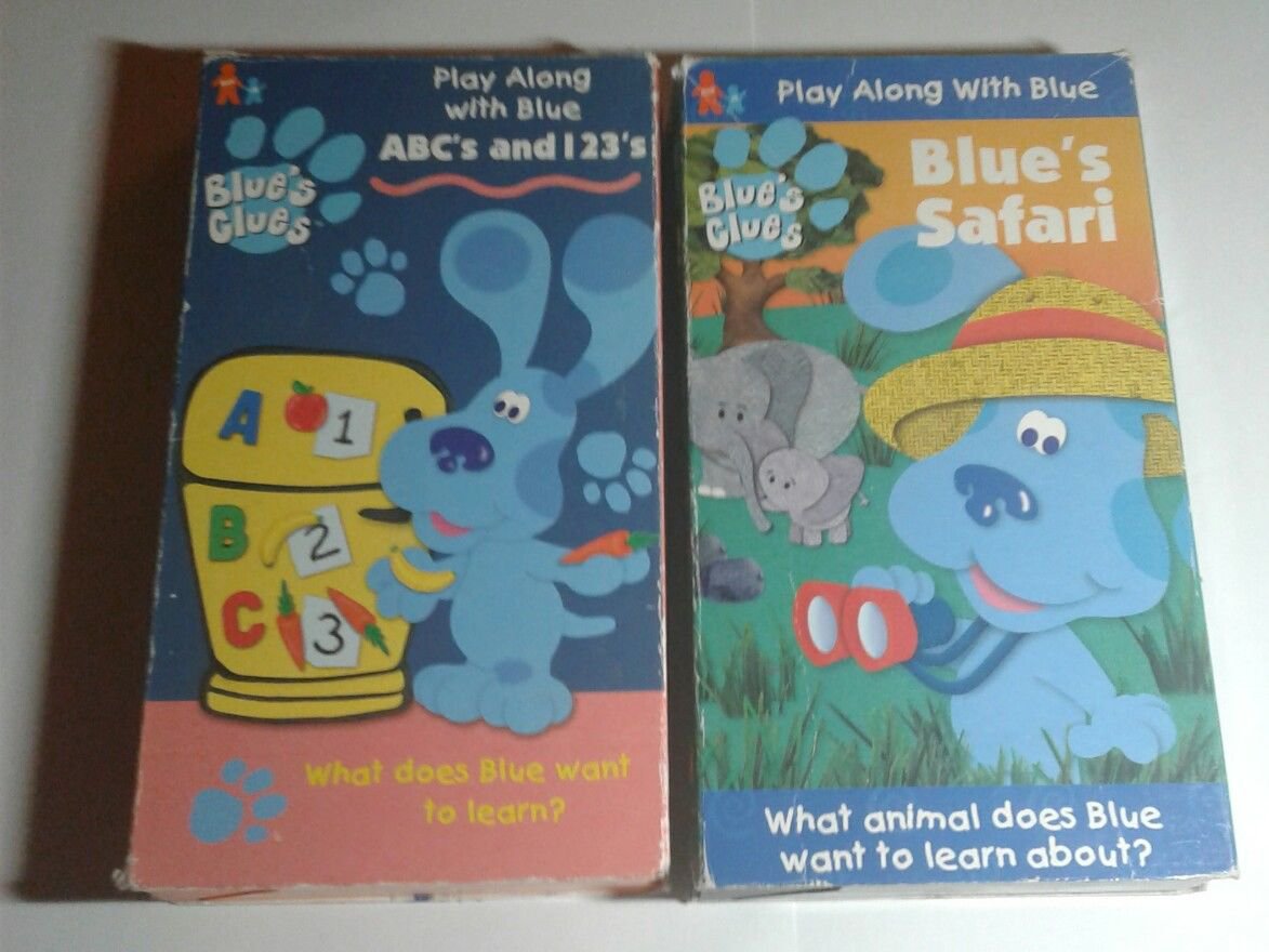 2 Blues Clues  VHS PLAY ALONG ABCs and 123s Blue's Safari Educational
