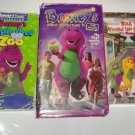 Lot of 3 VHS BARNEY'S Great Adventure Alphabet Zoo Musical Scrapbook wrong box