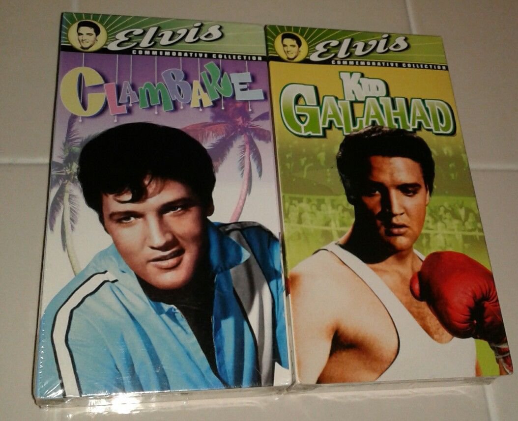 RARE ELVIS VHS!! BRAND NEW! CLAMBAKE + KID GALAHAD Never opened