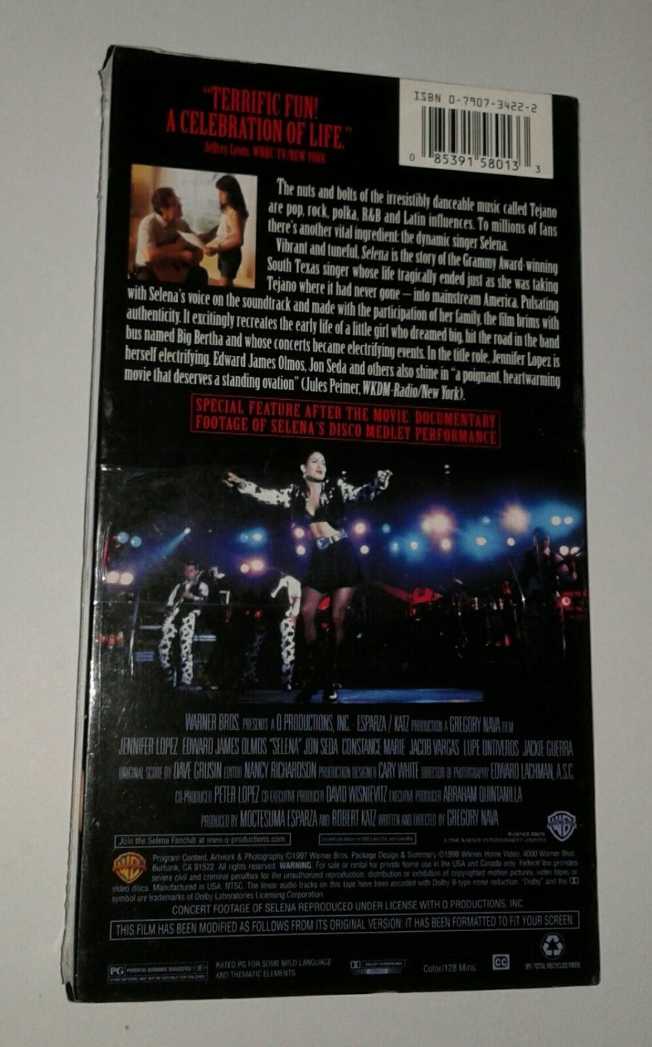 New Selena VHS Jennifer Lopez Edward James Olmos Jon Seda Factory ...