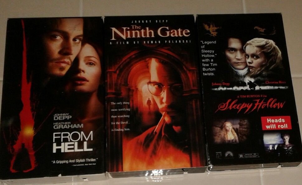 3 Johny Depp VHS Movies. FROM HELL White Tape Heaven's Gate Sleepy Hollow
