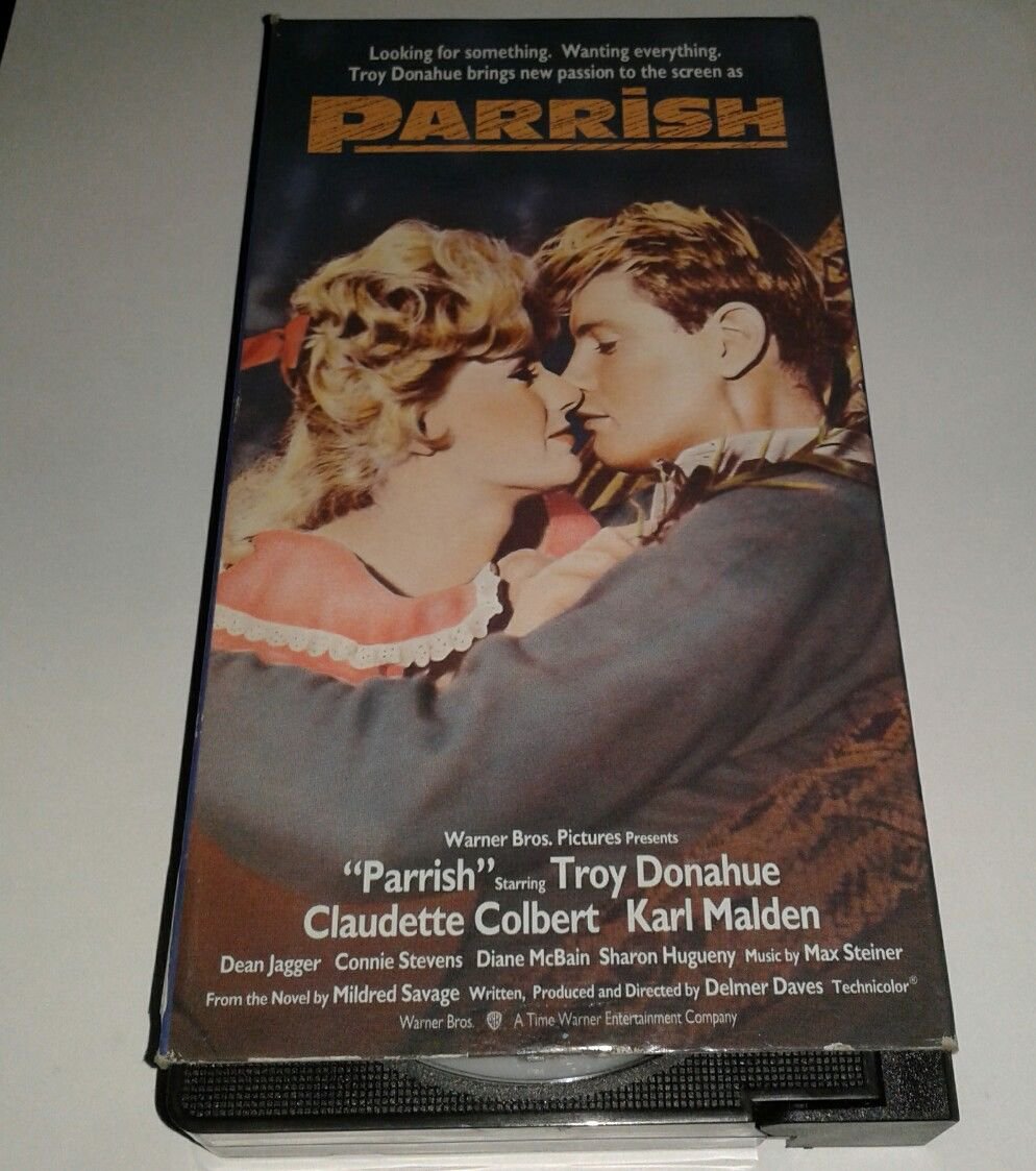 PARRISH VHS Troy Donahue Claudette Colbert Karl Malden Connie Stevens Warner Bro