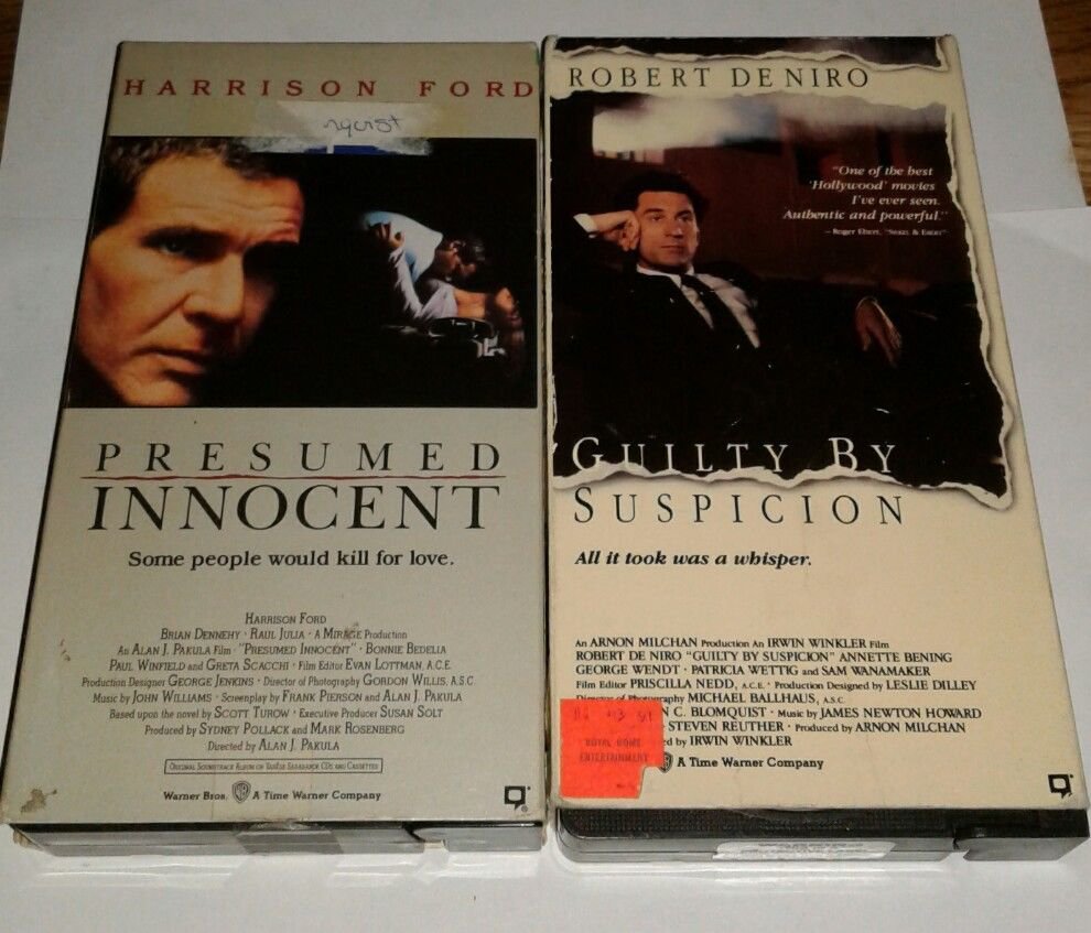 Lot of 2 VHS Tapes Guilty by Suspicion & Presumed Innocent Original ...