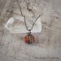 Silver Fob Necklace - Spinning Fob Necklace - Carnelian Fob Necklace - Sphere Necklace