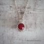 Silver Fob Necklace - Spinning Fob Necklace - Red Coral Fob Necklace - Sphere Necklace