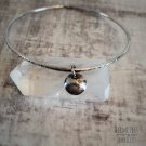 Silver Moon Bangle - Full Moon Bracelet - Dark Side Of The Moon Bangle - Celestial Bracelet