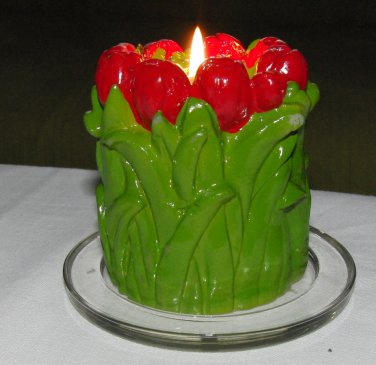 Candle bunch of tulips