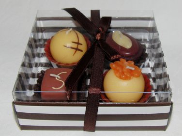 Box of belgian chocolates candles