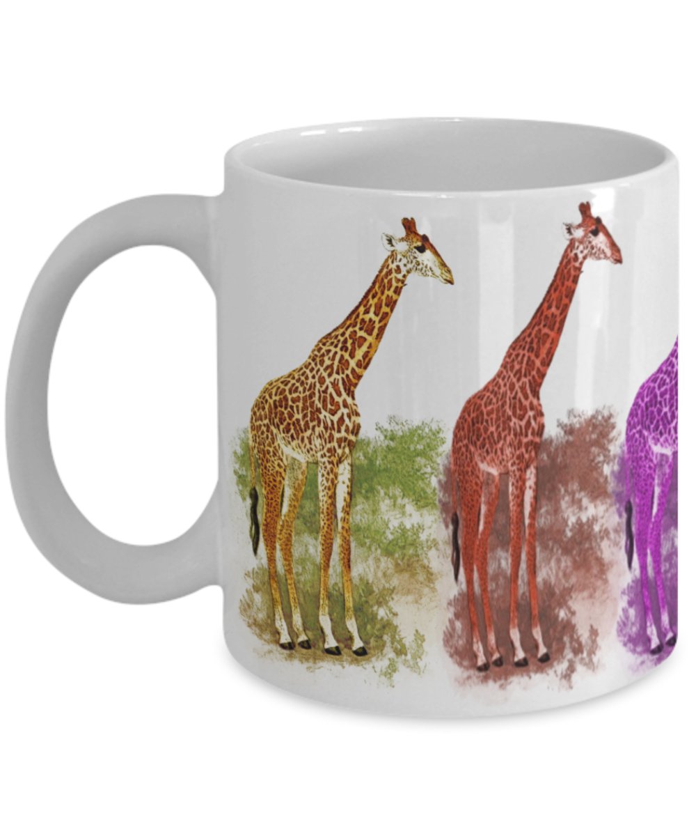 April The Giraffe Kaleidoscope Of Giraffes Multi Color Coffee Mug Wrap ...