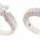 18k Gold Plated Wedding ring set with 67 CZ's