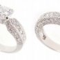 18k Gold Plated Wedding ring set with 67 CZ's