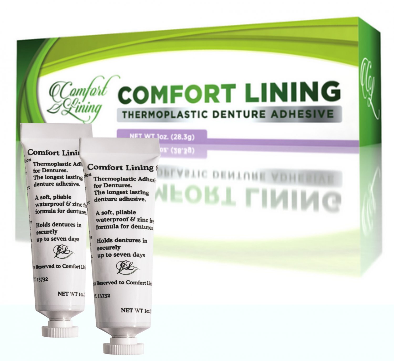 Comfort Lining Thermoplastic Denture Adhesive 2 Pack 2 oz.