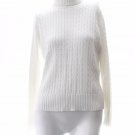 Womens Sweater Sweatshirt size Medium Jeanne Pierre White turtleneck
