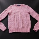 Polo Ralph Lauren Womens Sweater Size S Small Baby Pink Crew Neck Tapered Knit