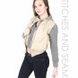 Miss London Fall Jacket Full Zip Up Hoodie Gray Light Brown Fall Weather Gear