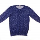 J. Crew Womens Sweater Size S Small Navy Blue Crew Neck Tapered Heart Design