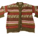 Tarazzia Womens Cardigan Size L Large Forest Green/ Red Long Sleeve Casual Wear